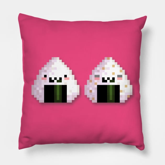 Pixel Onigiri Pillow by Glasmond