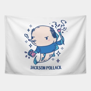 Jackson Pollack Funny Animal pun Tapestry