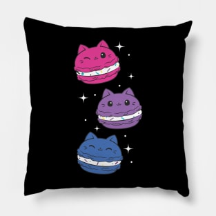 Bisexual Pride Flag Cute Cat Bisexuality Bi Macaron Pillow