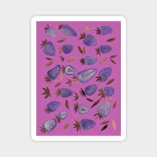 Watercolors strawberries - purple Magnet