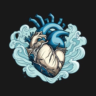 Ocean Anatomical Heart T-Shirt