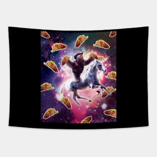 Cowboy Space Sloth On Unicorn - Taco Tapestry