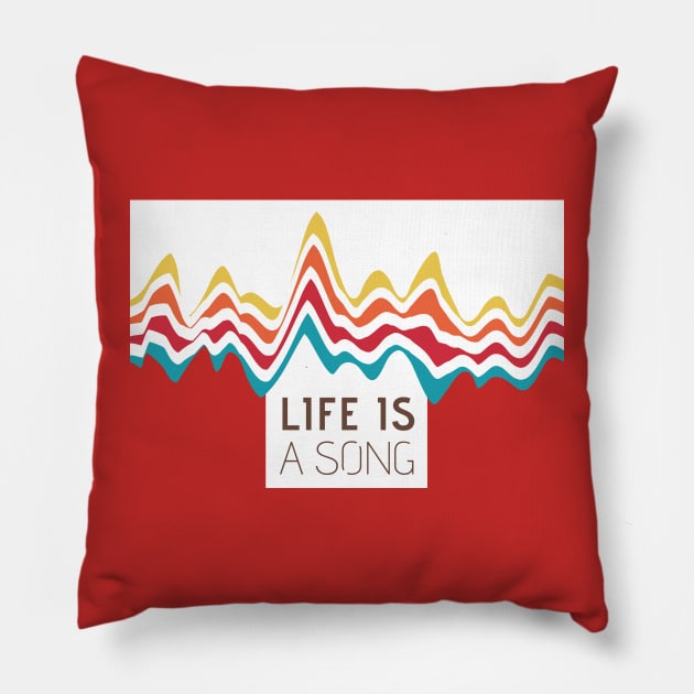 rainbow ecg mountains Pillow by nobelbunt