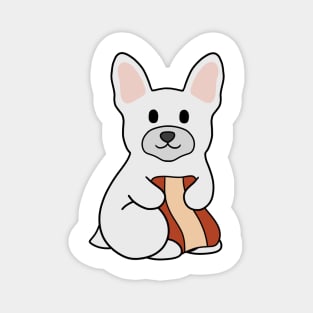 White French Bulldog Bacon Magnet