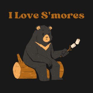 I Love S'mores With A Bear On A Log T-Shirt