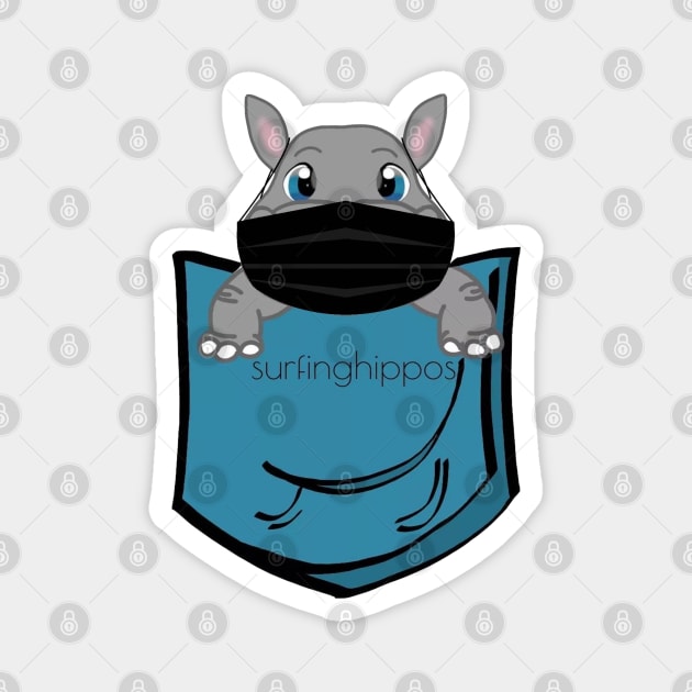 Masked pocket surfinghippos logo Magnet by Surfinghippos