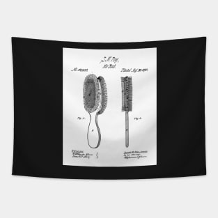 Brush Patent - Hair Stylist Beauty School Decor Art - White Tapestry