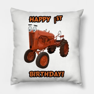 Happy 1st birthday tractor design Pillow