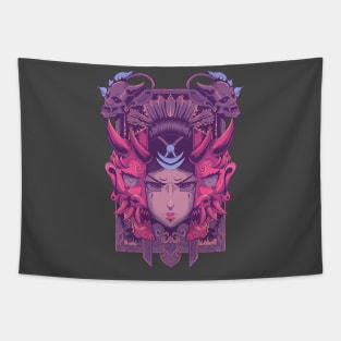 the girl with oni demon Tapestry