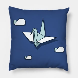 Origami Swan In Flight Pillow