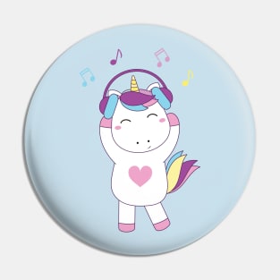 Beby unicorn and headphone Pin