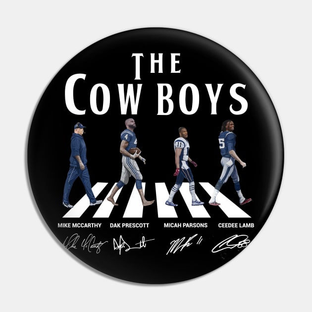 Cowboys Walking Abbey Road Signatures Football Pin by Emilied