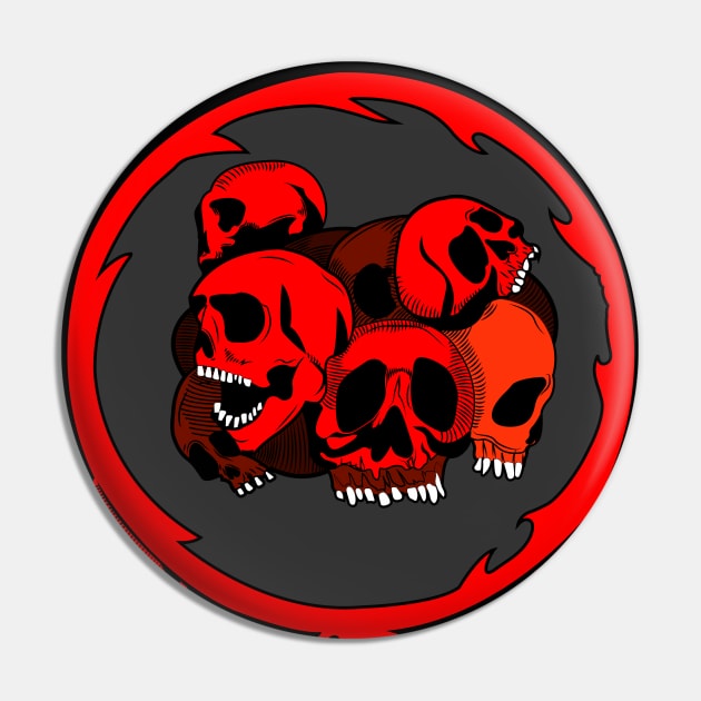 Red skulls Pin by Juliusvelius