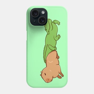 Capybara with a crocodile Phone Case