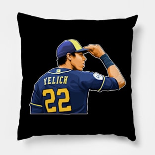 Christian Yelich Prepares The Game Pillow