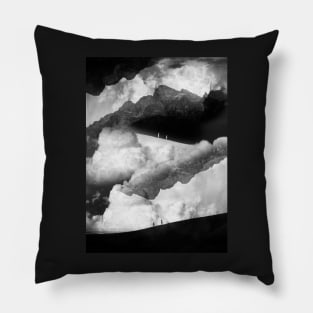 Black and white love landscape Pillow