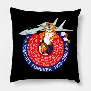 F-14 Tomcat - Tomcats Forever 1970- 2006 - V2 Grunge Style Pillow