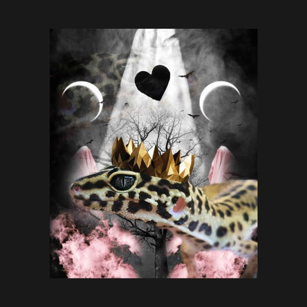 Goth Leopard Gecko With Crown Head Piece by Random Galaxy