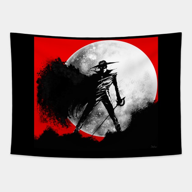 Zorro Moon Tapestry by DougSQ