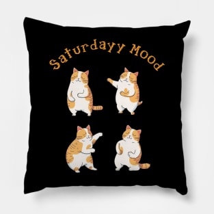 Cat on saturday mood Pillow