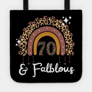 70 Years Old Fabulous Rainbow Leopard 70th Birthday Tote