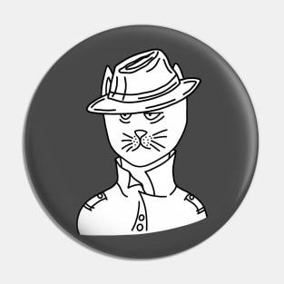 Tired Cat the Detective Pin