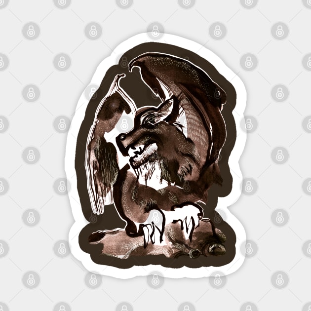 Gargoyle No. 2 brown version Magnet by Sylke Gande