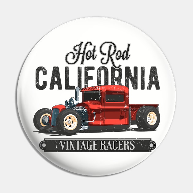 California Hot Rod Vintage Racers Pin by funkymonkeytees