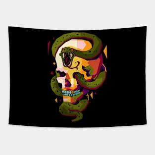 Skull In Pop Art Tapestry