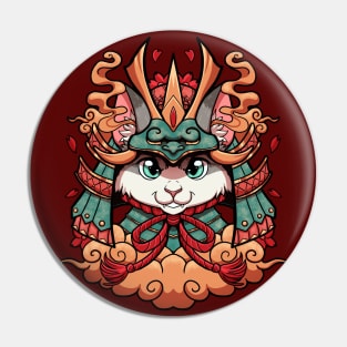 Samurai neko cat furry Pin