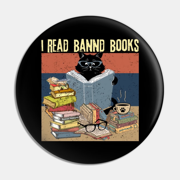 Cat I Read Banned Books Pin by Teewyld