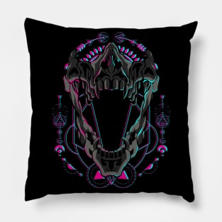 skull head glitch Pillow