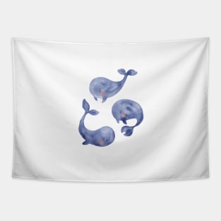 Blue Baby Whales Tapestry