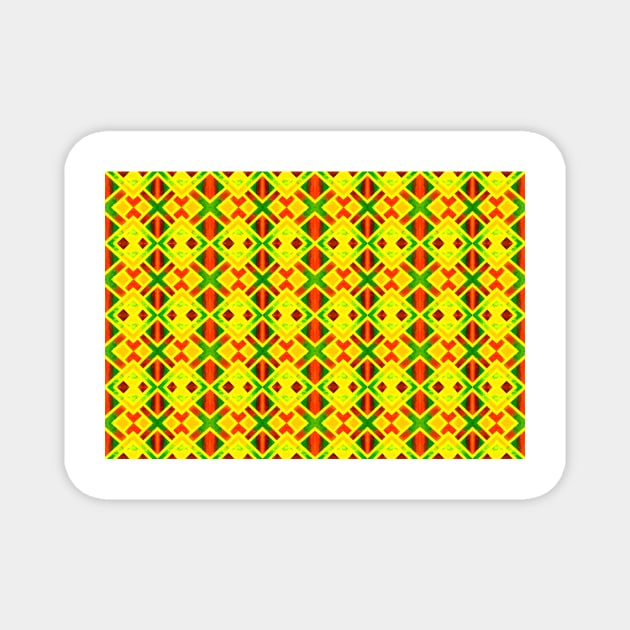 Colorful African Geometric Pattern Magnet by ZeichenbloQ