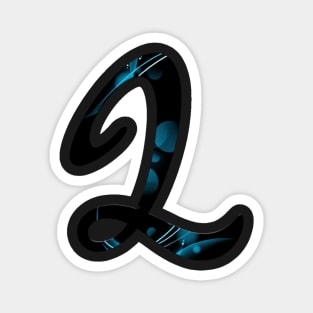 L letter glassy effect premium Look Magnet