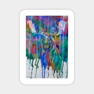 Moose In Forest Watercolor Magnet