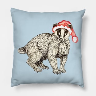 Christmas Badger Pillow