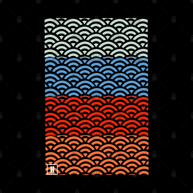 Retro Japanese Clouds Pattern RE:COLOR 04 by HCreatives