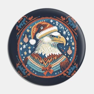 Eagle wearing his Ugly Christmas Sweater Pin