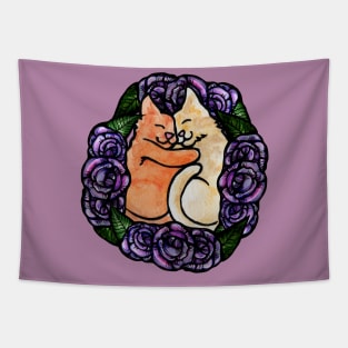 Kitty Love Cat Snuggles Tapestry