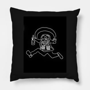 Skeleton Man Out on the Town Pillow