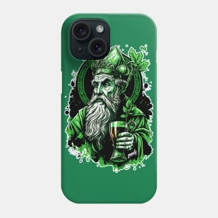 Funny Drunk Saint Patrick Drinking a Green Beer Graffiti by gnarly Phone Case