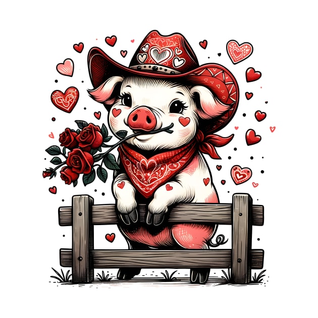 Howdy Pig Valentines Day by Nessanya