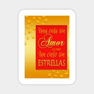 Una vida sin amor es como un cielo sin estrellas (A life without love is like a sky without stars- In Spanish) Magnet