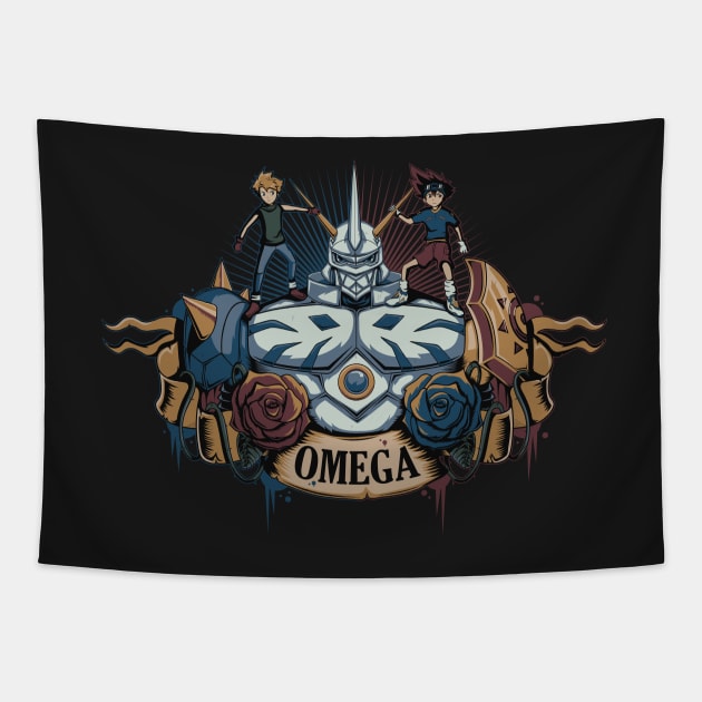 Digimon Omegamon  - Agumon and Gabumon -  Royal Knight Tapestry by Typhoonic