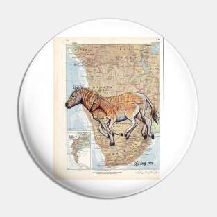 Quagga Horses on Map Pin