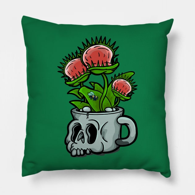 Venus Fly Trap Pillow by PrettyGoodPosters