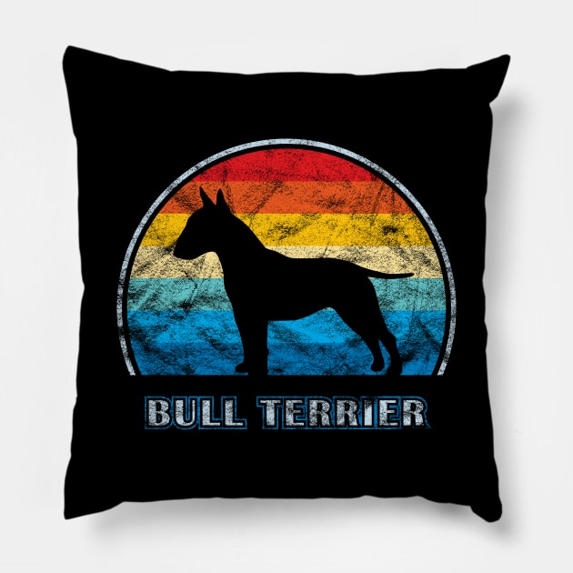 Bull Terrier Vintage Design Dog Pillow by millersye