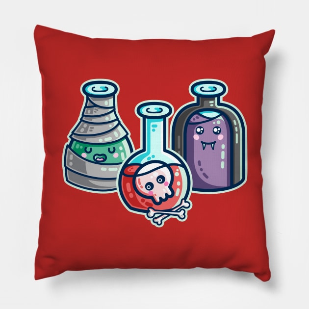 Halloween Costume Potion Bottles Pillow by freeves