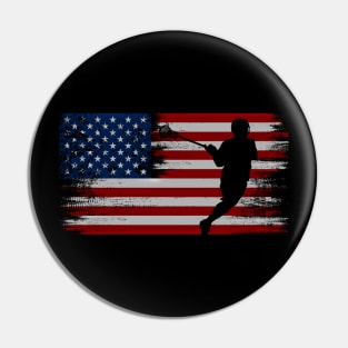 lacrosse american flag, Pin